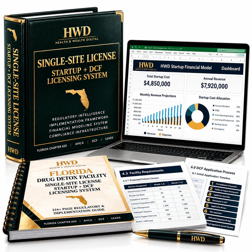 Florida Adult Drug Detox Facility Startup & DCF Licensing System — Updated 2026