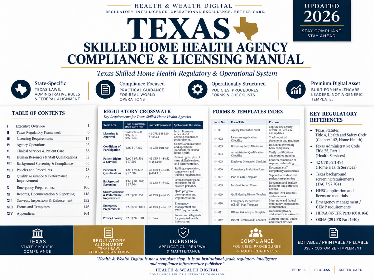 Texas Skilled Home Health Compliance & Licensing Manual