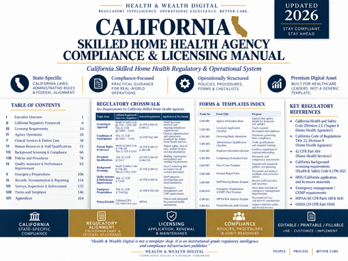 California Skilled Home Health Compliance & Licensing Manual