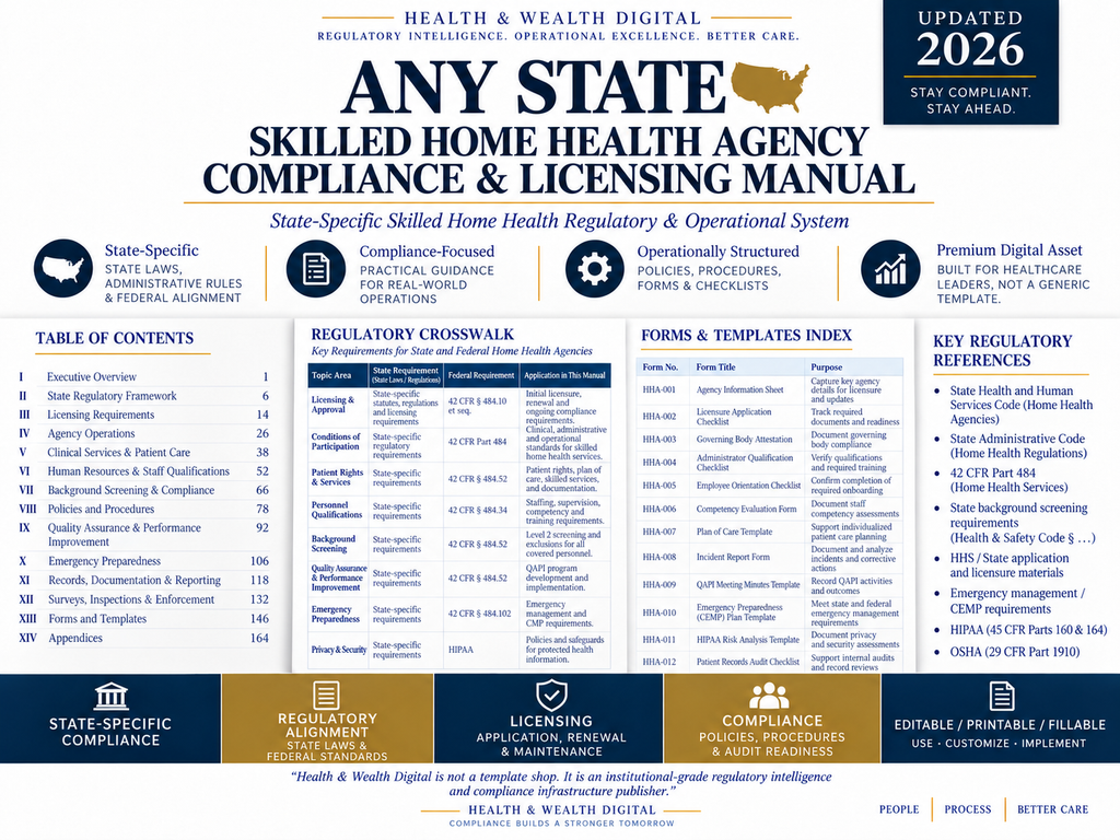 Skilled Home Health Agency Compliance & Licensing Manual — Any State