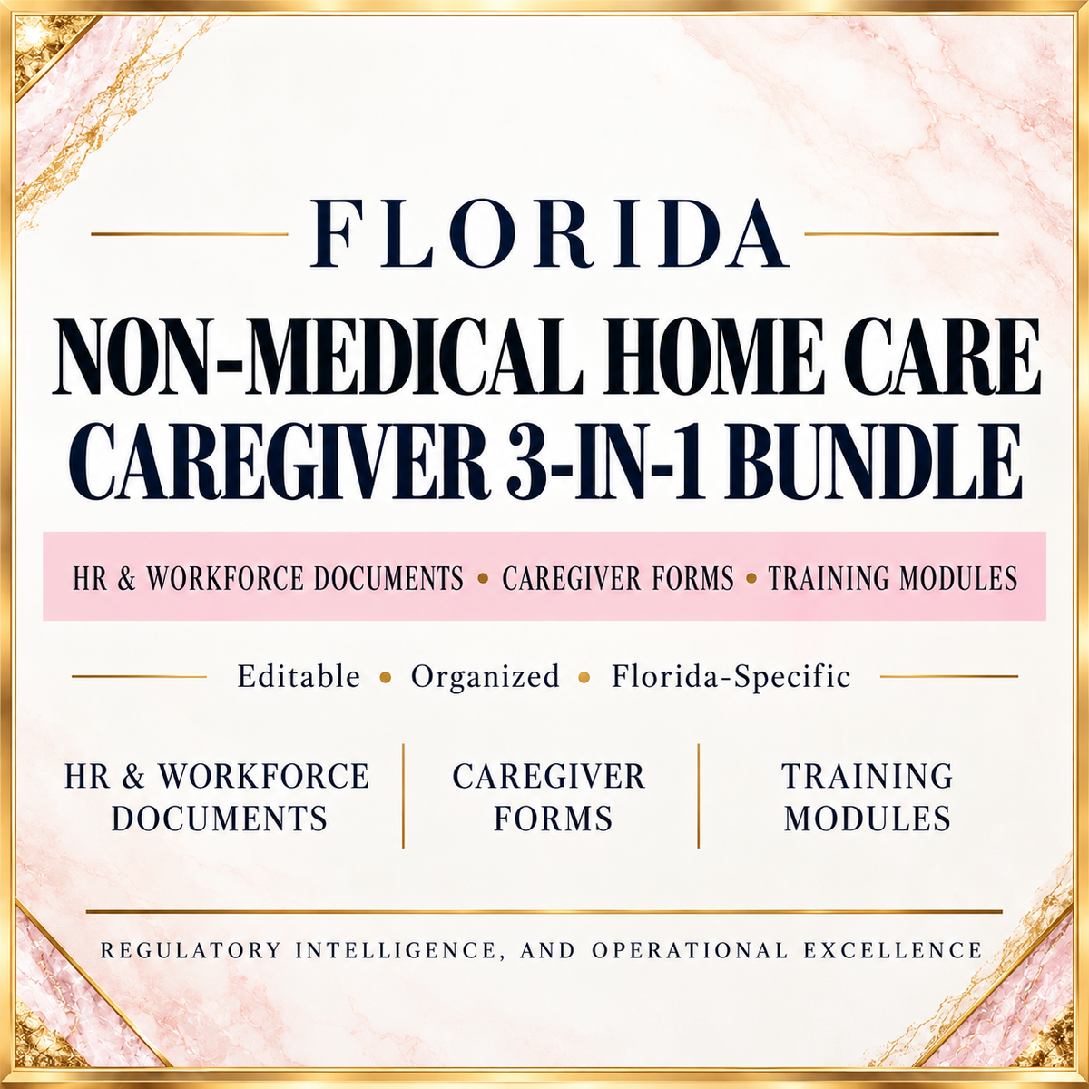 Florida Caregiver Bundle: Onboarding, Caregiver Forms & Training