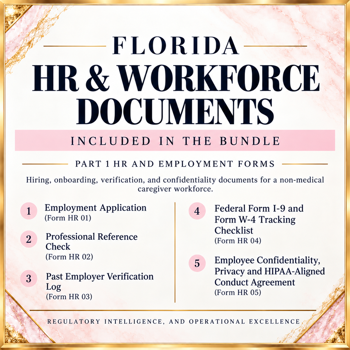 Florida Caregiver Bundle: Onboarding, Caregiver Forms & Training