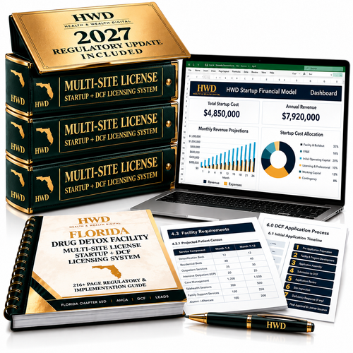 Florida Adult Drug Detox Facility Startup & DCF Licensing System & Financial Tool Kit. Single License (Copy)