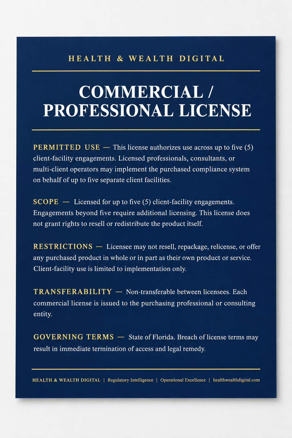 Commercial Professional License