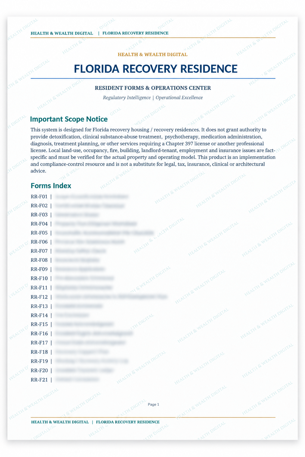 Forms Index Page 1