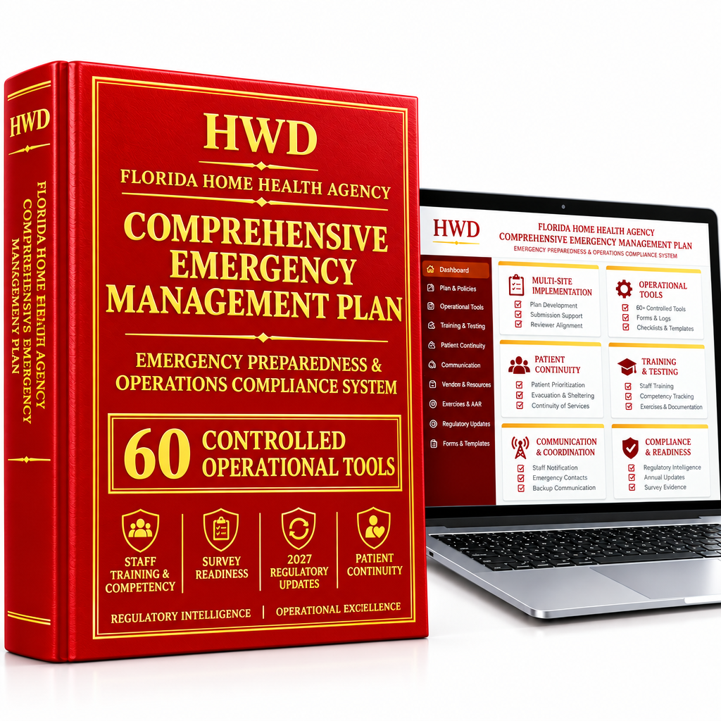 Florida HHA Emergency Preparedness Compliance & Staff Training System — Complete 4-Component Agency Implementation | Single License