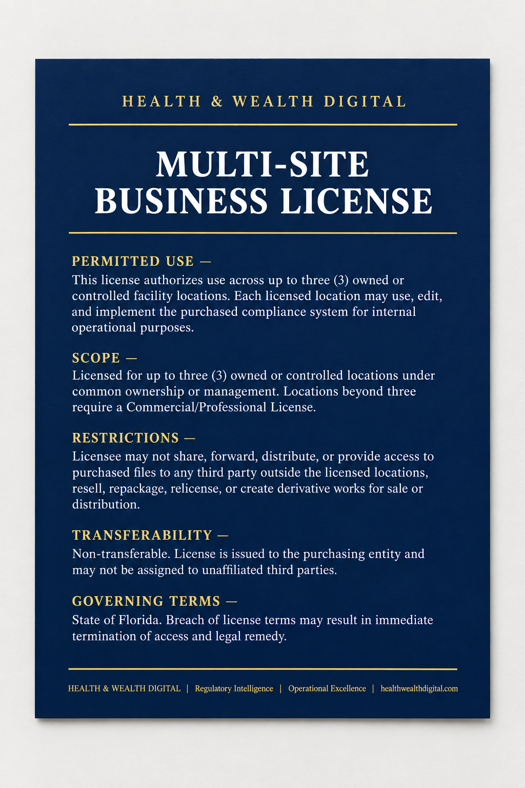 Multi-Site Business License